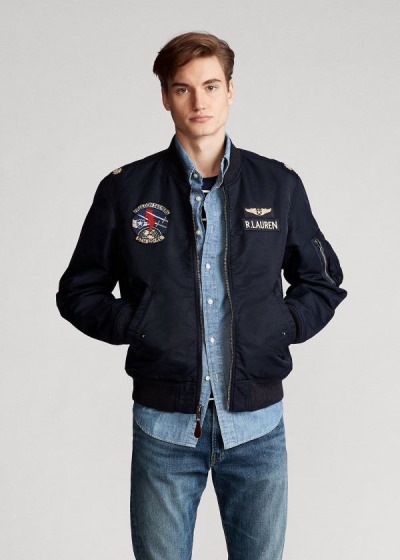 Men's Polo Ralph Lauren Twill Bomber Jacket | 910476ZYH